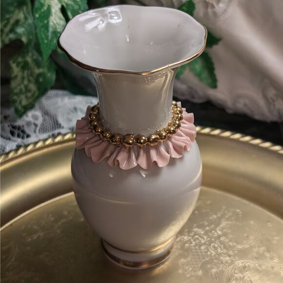 RARE Fenix Kislovodsk Vintage Handmade Russian Porcelain Vase w/ 24K Gold Beads - Picture 4 of 10